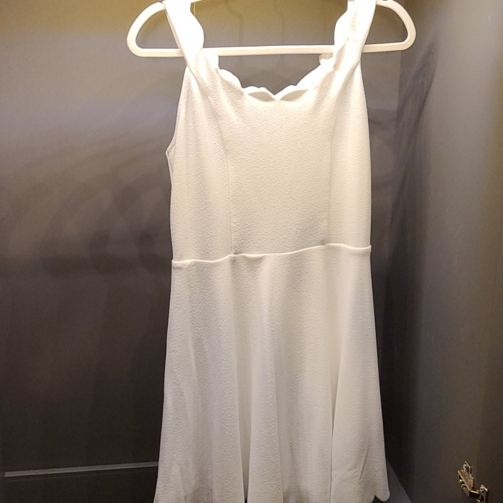 White scalloped edge dress
